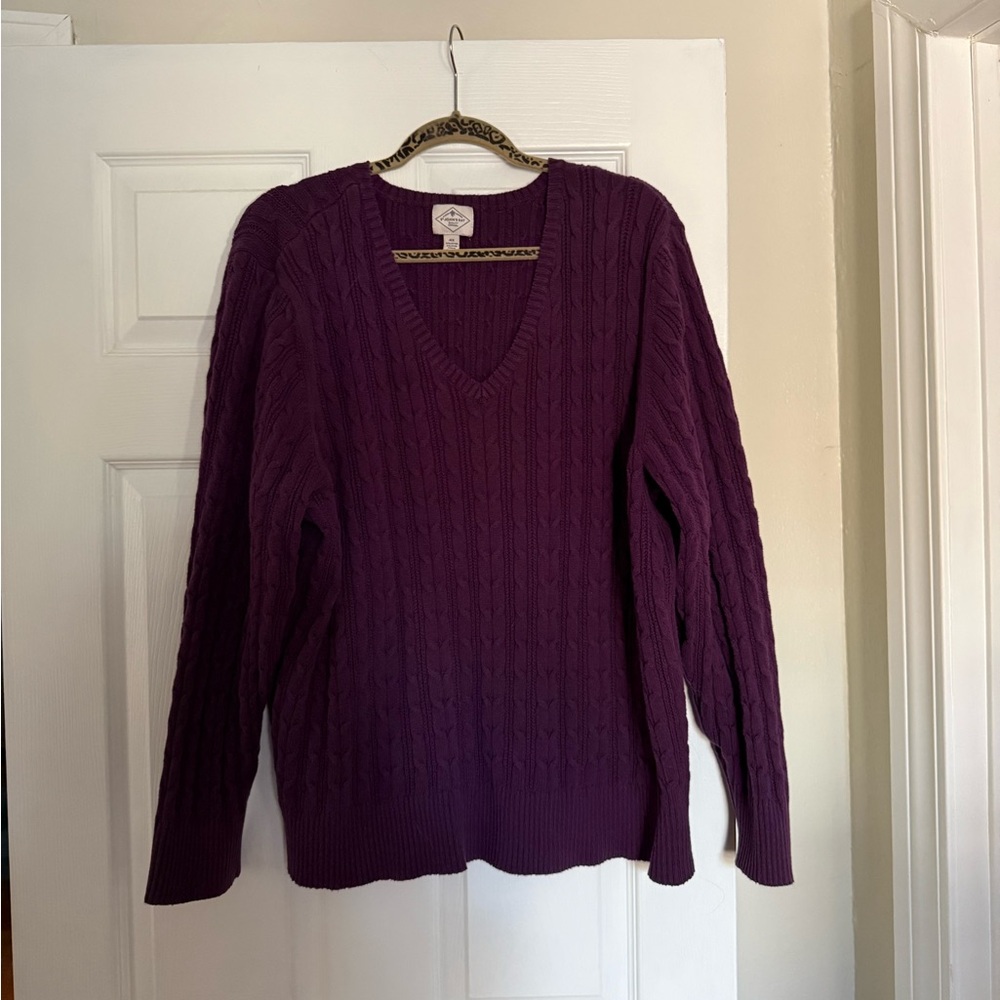 St. John's Bay Deep Purple V-Neck Sweater